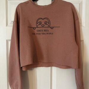 Costa Rica The Pura Vida People Women's Pink Crop Top